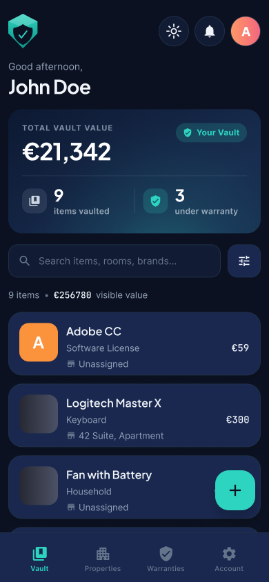 Vaultable app screenshot